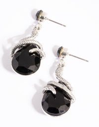 Antique Silver Snake Drop Earrings - link has visual effect only