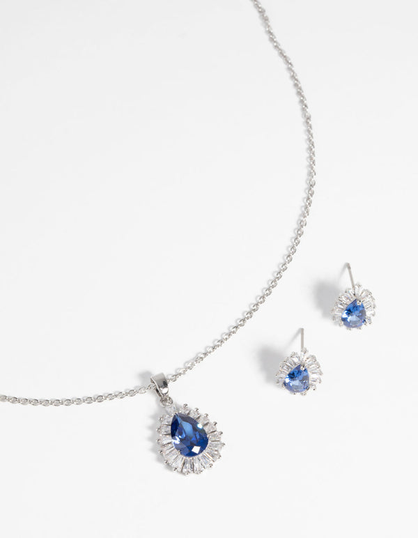 Pear Blue Sapphire Matching Set – CZ by Kenneth Jay Lane