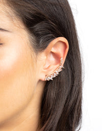 Rose Gold Cubic Zirconia Marquise Crawler Earrings - link has visual effect only