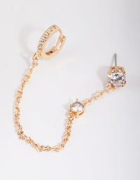 Gold Chain Stud & Huggie Earrings - link has visual effect only