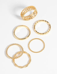 Gold Plated Textured Ring 6-Pack - link has visual effect only