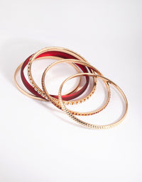 Red Pearlised Diamante Bracelet 5-Pack - link has visual effect only
