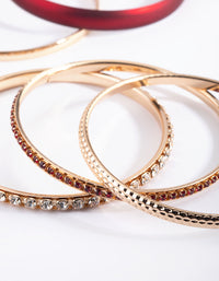 Red Pearlised Diamante Bracelet 5-Pack - link has visual effect only