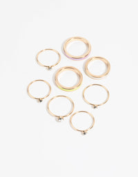 Gold Enamel Band Ring Pack - link has visual effect only