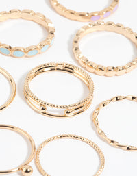Gold Enamel Circle Ring Pack - link has visual effect only