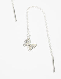 Sterling Silver Butterfly Drop Earrings - link has visual effect only