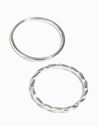 Sterling Silver Twist Ring Set - link has visual effect only