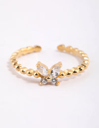 Gold Plated Sterling Silver Butterfly Ring - link has visual effect only