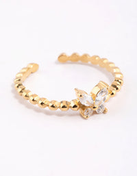 Gold Plated Sterling Silver Butterfly Ring - link has visual effect only
