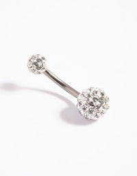 Titanium Pave Ball Belly Bar - link has visual effect only