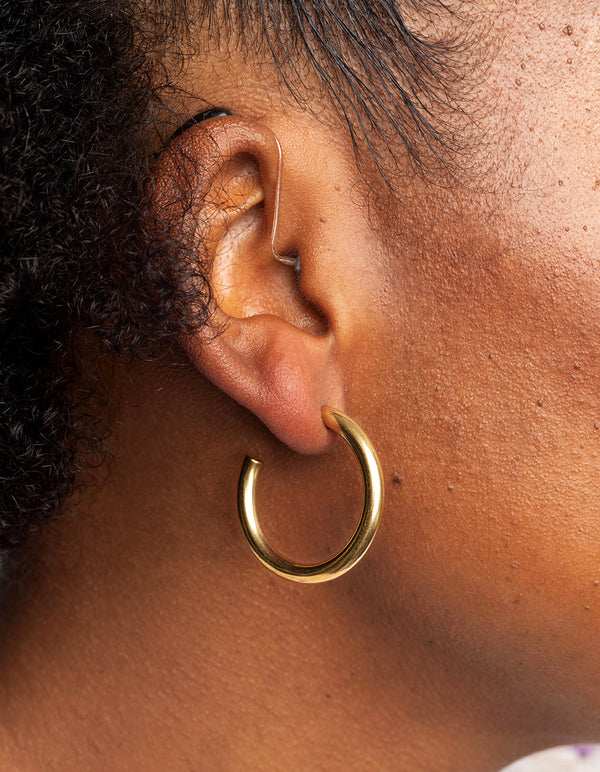 Gold Plated Stainless Steel Hoop Earrings - Lovisa