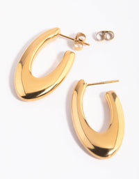 Gold Plated Surgical Steel Oval Hoop Earrings - link has visual effect only