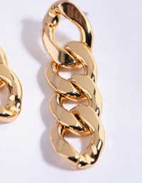 Gold Plated Flat Chain Drop Earrings - link has visual effect only