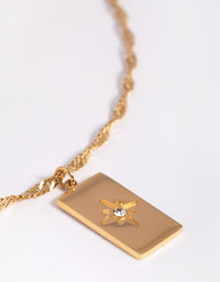 Gold Plated Stainless Steel Diamante Star Necklace - link has visual effect only