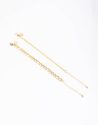 Gold Plated Mixed Chain Bracelet Set - link has visual effect only