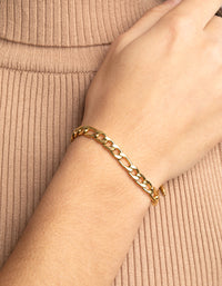 Gold Plated Surgical Steel Figaro Fob Bracelet - link has visual effect only