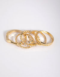 Gold Plated Molten Diamante Ring Pack - link has visual effect only