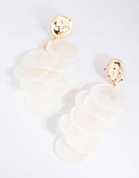 White Cascading Shell Drop Earrings - link has visual effect only