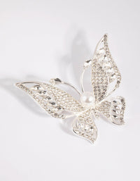 Silver Butterfly and Pearl Brooch - link has visual effect only