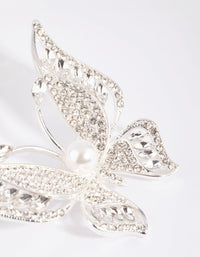 Silver Butterfly and Pearl Brooch - link has visual effect only