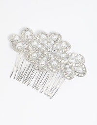 Rhodium Pearl & Diamante Comb - link has visual effect only