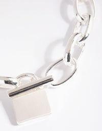 Silver Padlock Chain Bracelet - link has visual effect only