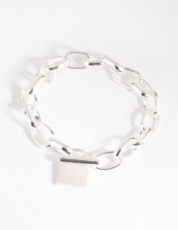 Silver Padlock Chain Bracelet