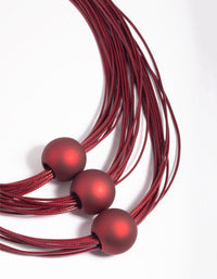 Matte Red Cord Layered Necklace - link has visual effect only