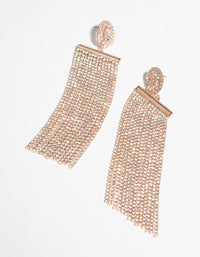 Rose Gold Diamante Statement Earrings - link has visual effect only