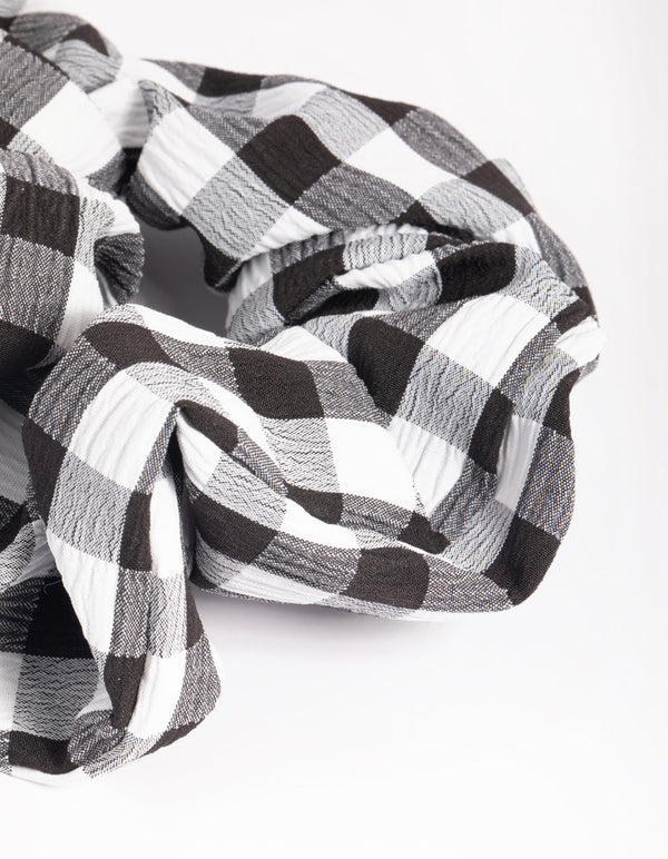 Black & White Check Scrunchie