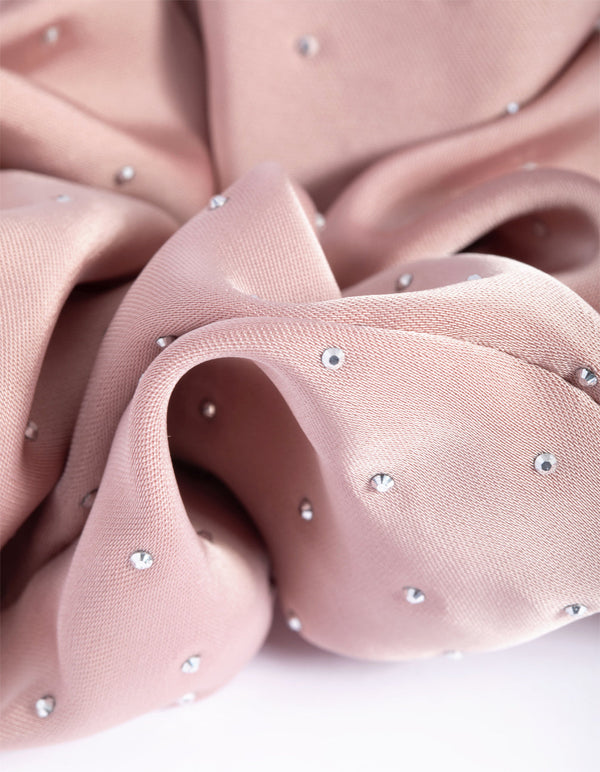 Blush Diamante Scrunchie