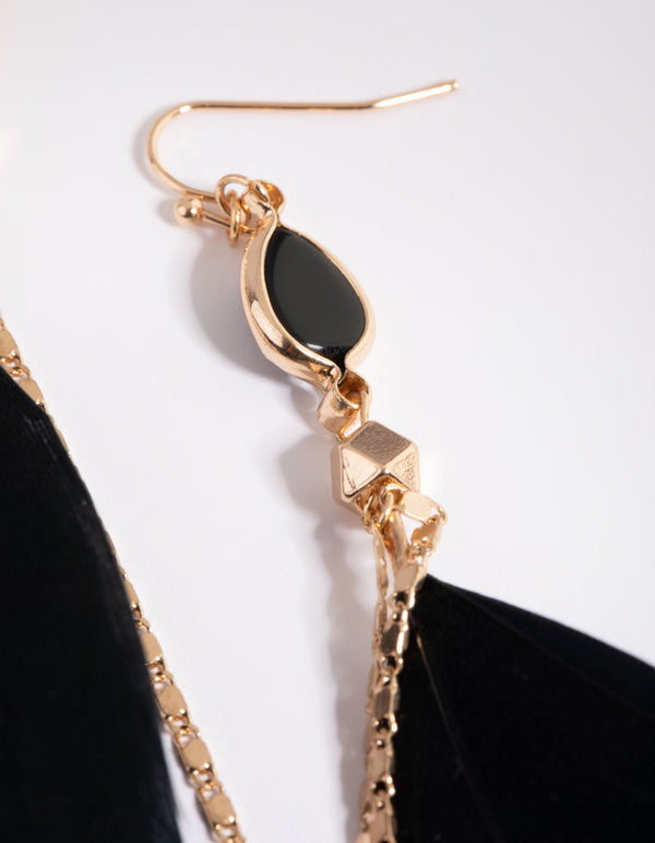 Lovisa Gold/ black tassel earrings