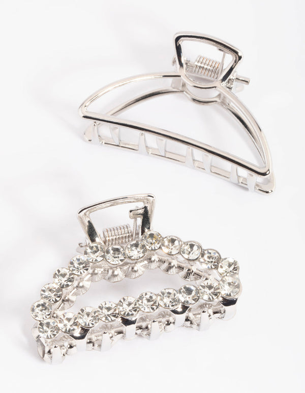 Rhodium Diamante Claw Set