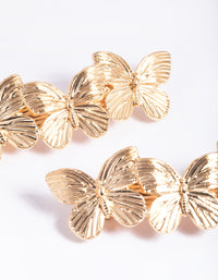 Gold Butterfly Barette Clips - link has visual effect only