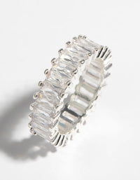 Silver Cubic Zirconia Baguette Ring - link has visual effect only