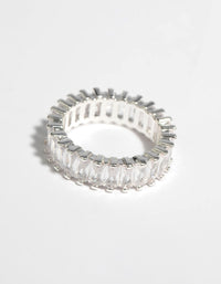 Silver Cubic Zirconia Baguette Ring - link has visual effect only