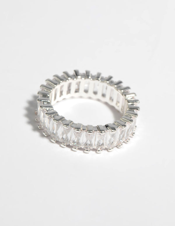 Silver Cubic Zirconia Baguette Ring