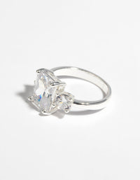Silver Cubic Zirconia Engagement Ring - link has visual effect only