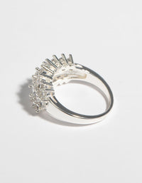Silver Cubic Zirconia Cluster Ring - link has visual effect only