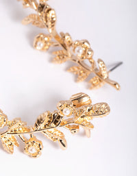 Gold Floral Branch Cuff Earrings - link has visual effect only