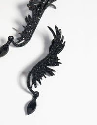 Matte Black Diamante Wing Cuff Earrings - link has visual effect only