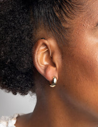 Gold Chunky Huggie Hoop Earrings - link has visual effect only
