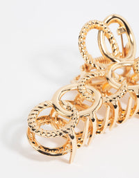 Gold Circular Link Claw Clip - link has visual effect only