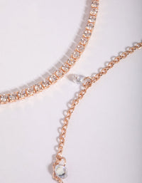 Rose Gold Cubic Zirconia Tennis Anklet - link has visual effect only