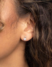 Sterling Silver Crystal Stud Earrings - link has visual effect only
