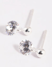 Sterling Silver Crystal Stud Earrings - link has visual effect only