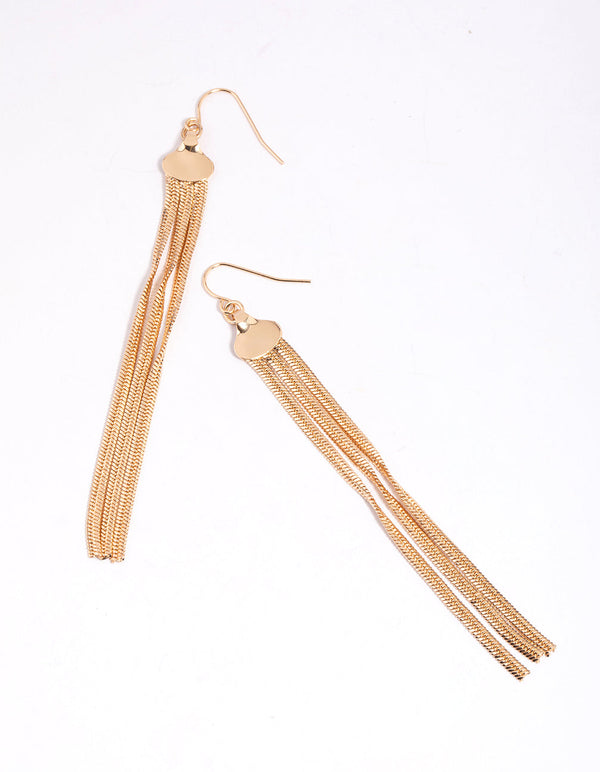Gold Snake Chain Drop Earrings