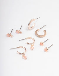 Rose Quartz Diamante Earring Stack Pack - link has visual effect only