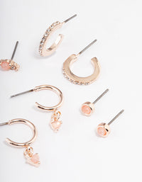 Rose Quartz Diamante Earring Stack Pack - link has visual effect only