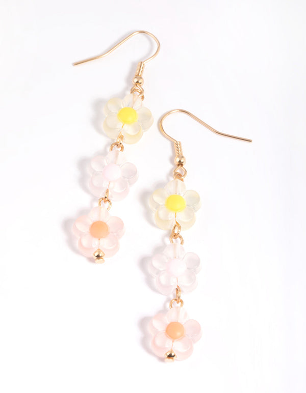 Colourful Flower Drop Earrings
